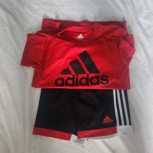 Boys Adidas active shirt and shorts YM